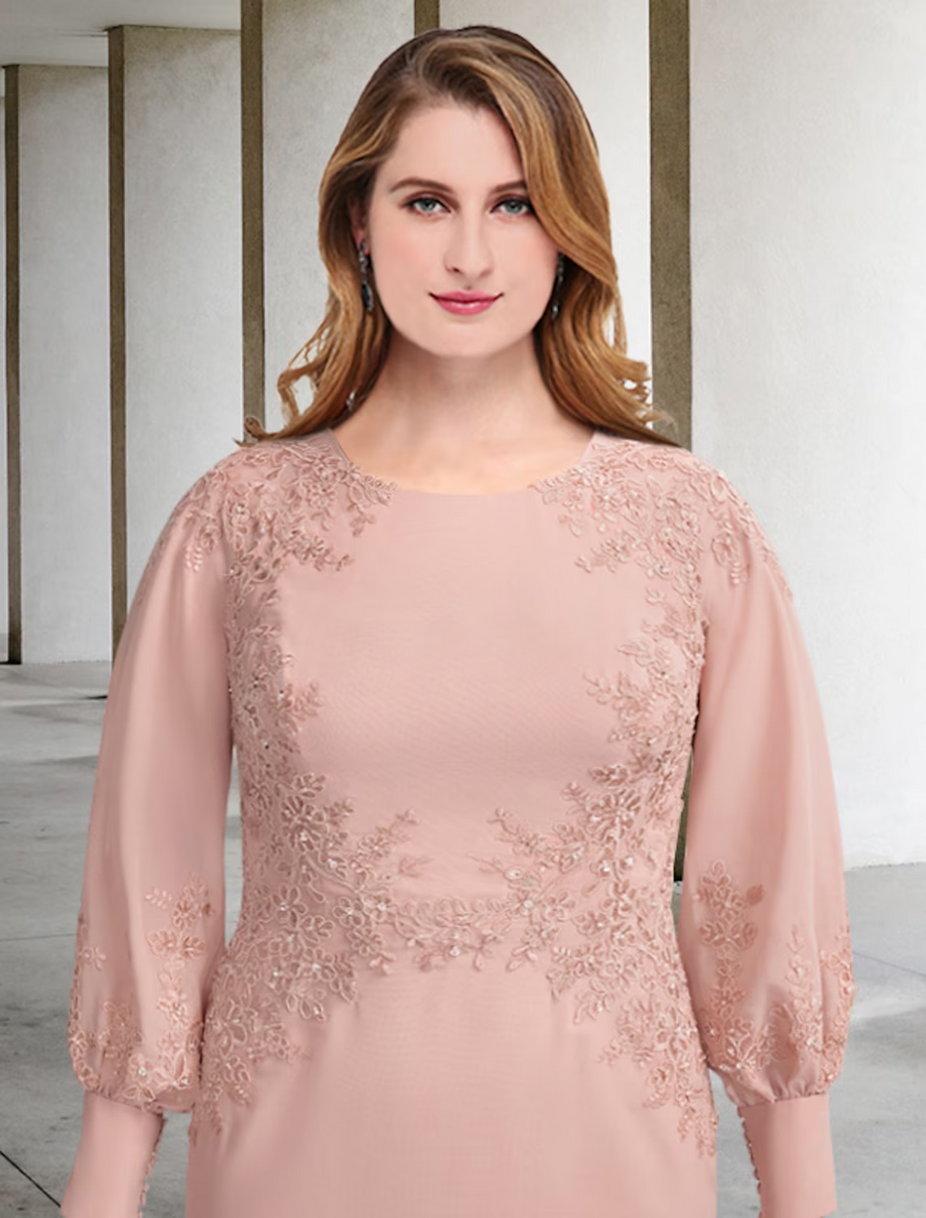 Plus Size Curve Mother of the Bride Dresses Elegant ress Formal Long Sleeve with Appliques