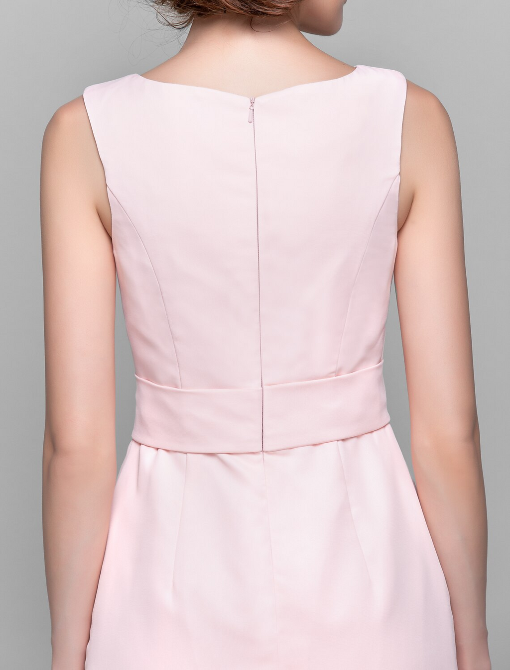 Mother of the Bride Dress Knee Length Sleeveless with Crystals Beading Ruffles