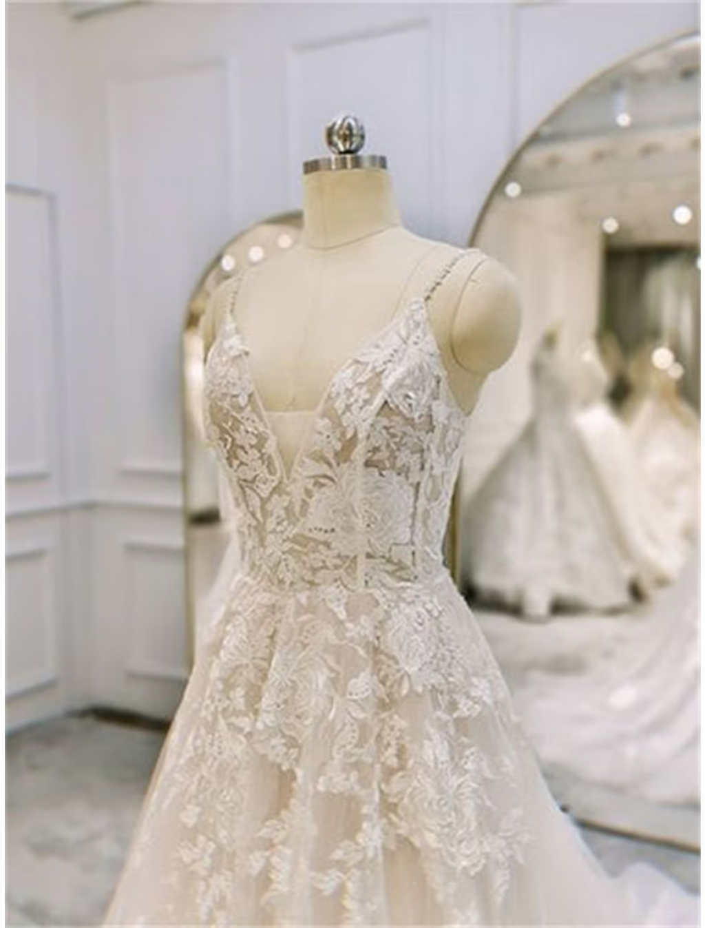 Engagement Formal Wedding Dresses A-Line Sleeveless Strap With Ruffles Appliques