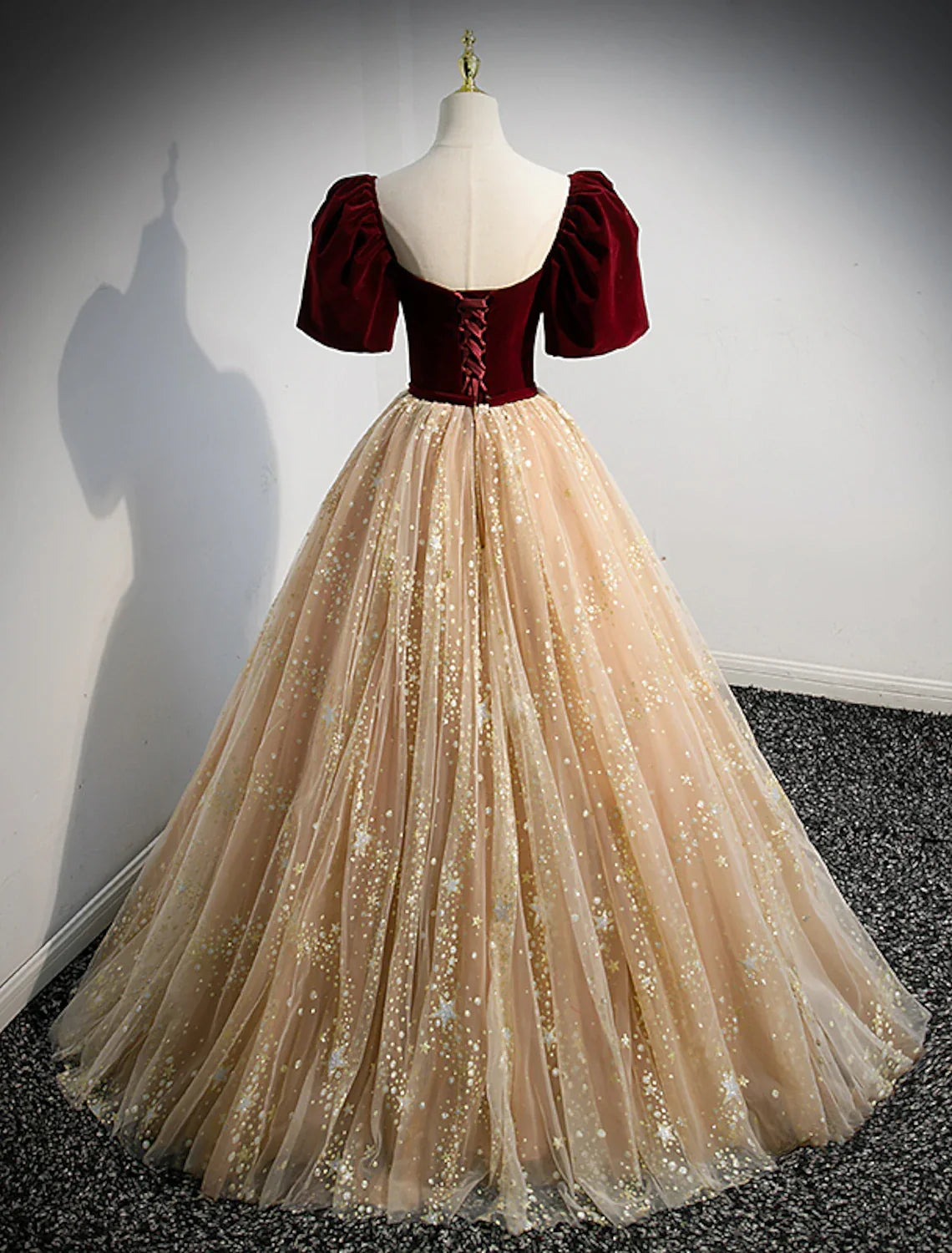 Sparkle Elegant Wedding Guest Engagement Dress Illusion Neck Short Sleeve Floor Length with Tassel Appliques