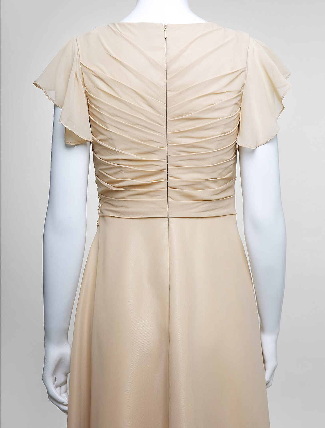 Mother of the Bride Dress Plus Size Elegant V Neck Floor Length Sleeveless with Criss Cross Appliques