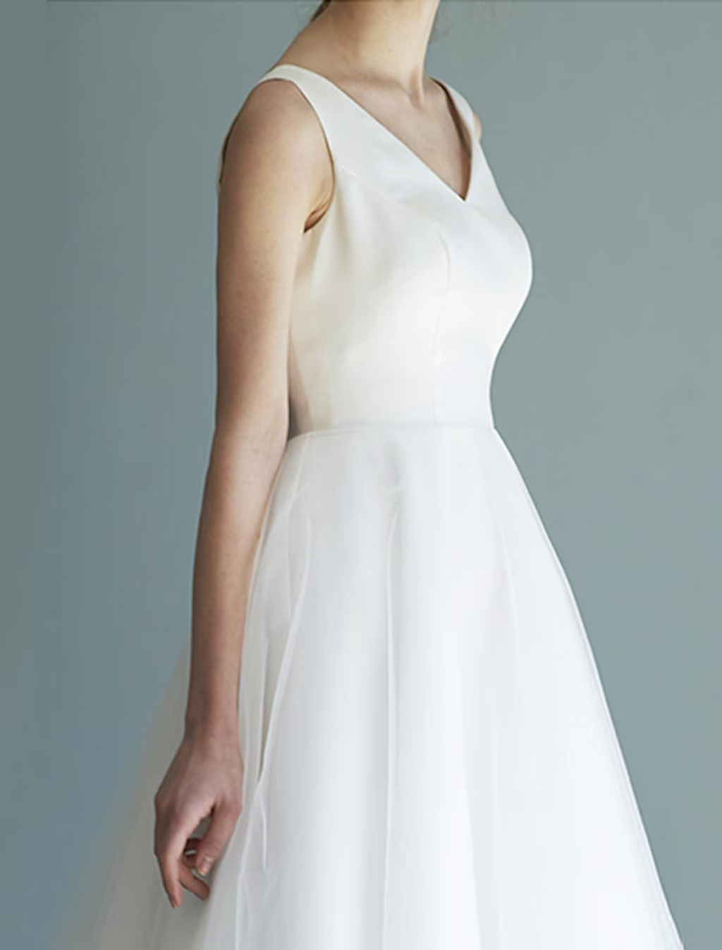 White Bridal Shower Little Dresses Wedding Dresses Length A-Line Sleeveless V Neck