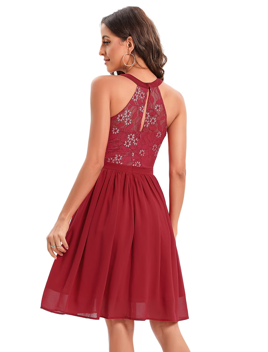 Cocktail Dresses Vintage Dress Party Wear Knee Length Sleeveless Jewel Neck Blend with Insert Pattern Print Splicing