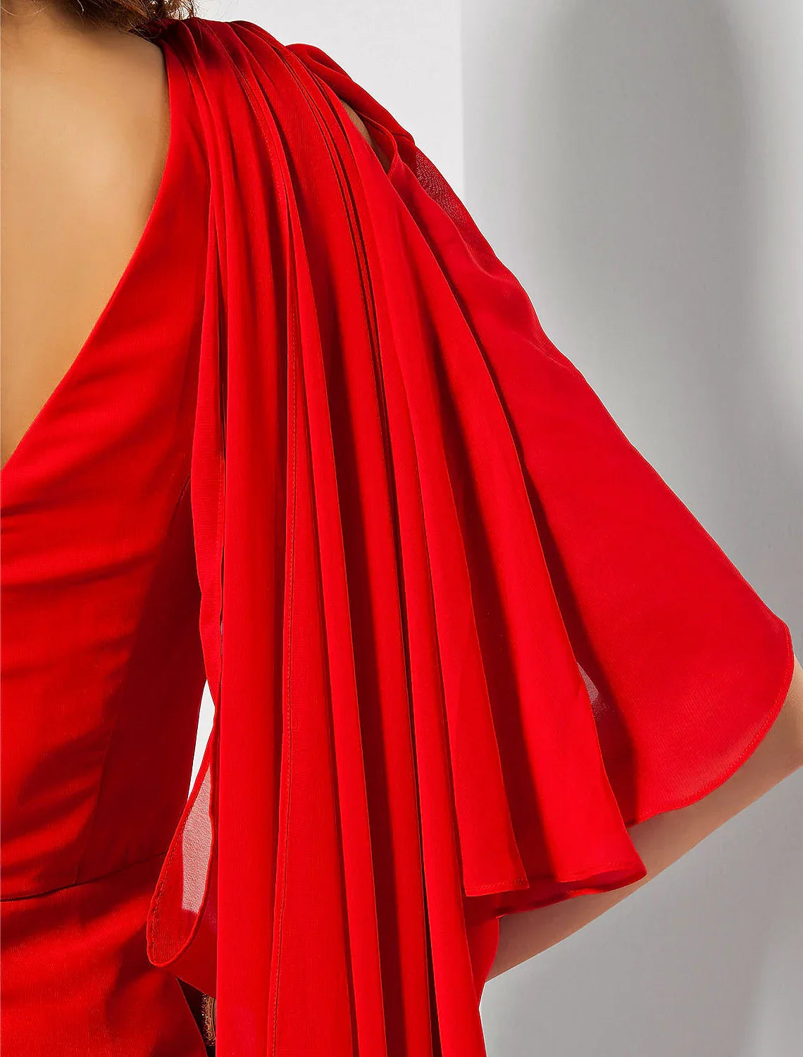 Sheath / Column Empire Wedding Guest Formal Evening Dress One Shoulder Sleeveless Floor Length with Draping Slit