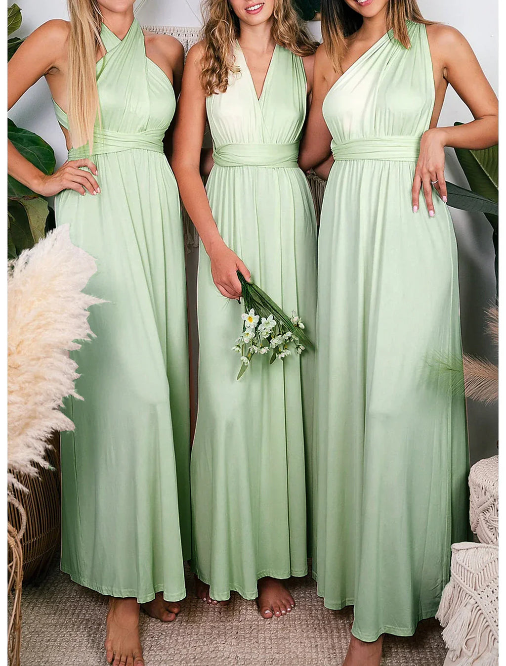 Mermaid / Trumpet Bridesmaid Dress V Neck Long Sleeve Elegant Court Train with Ruching / Solid Color