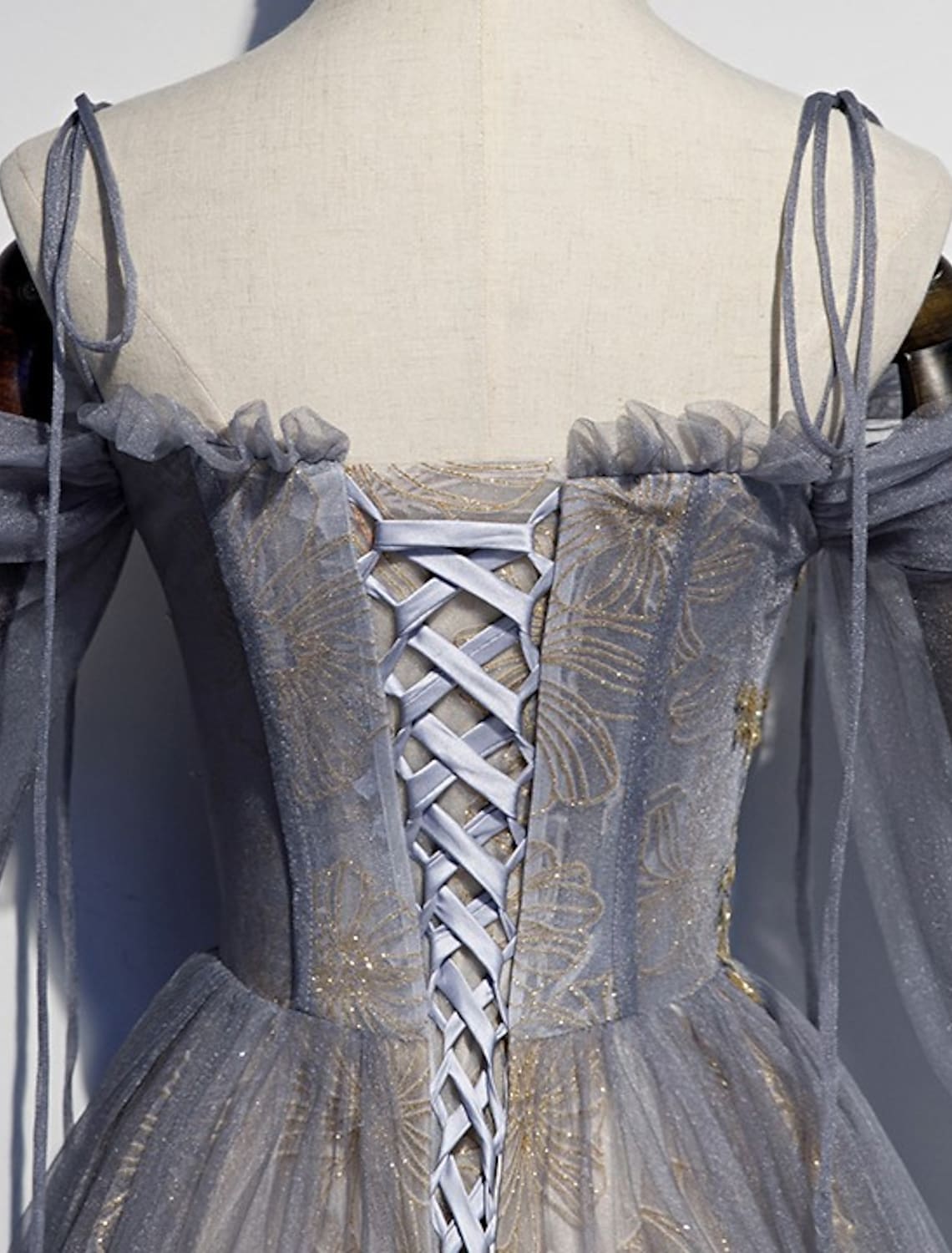 Wedding Floor Length Strap with Embroidery