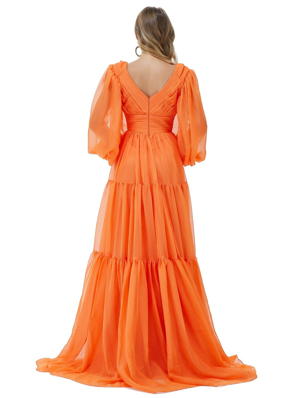 Evening Gown Sexy Dress Party Long Sleeve V Neck with Ruched