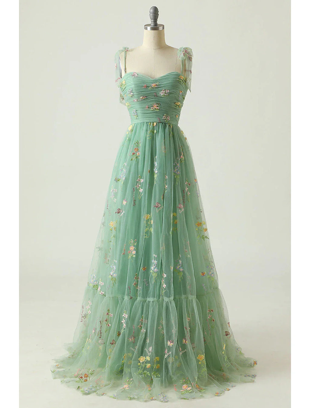 Floral Dress Formal Floor Length Sleeveless Sweetheart Backless with Pleats
