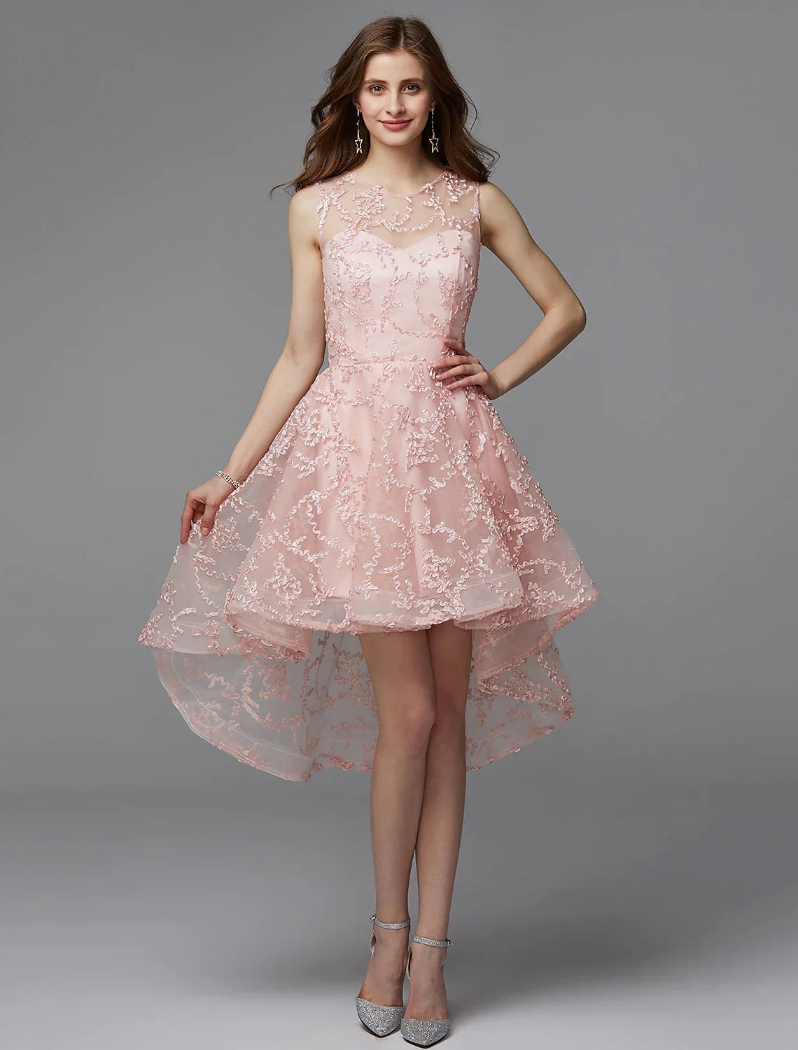 Hot Dress Wedding Guest Asymmetrical Sleeveless with Appliques