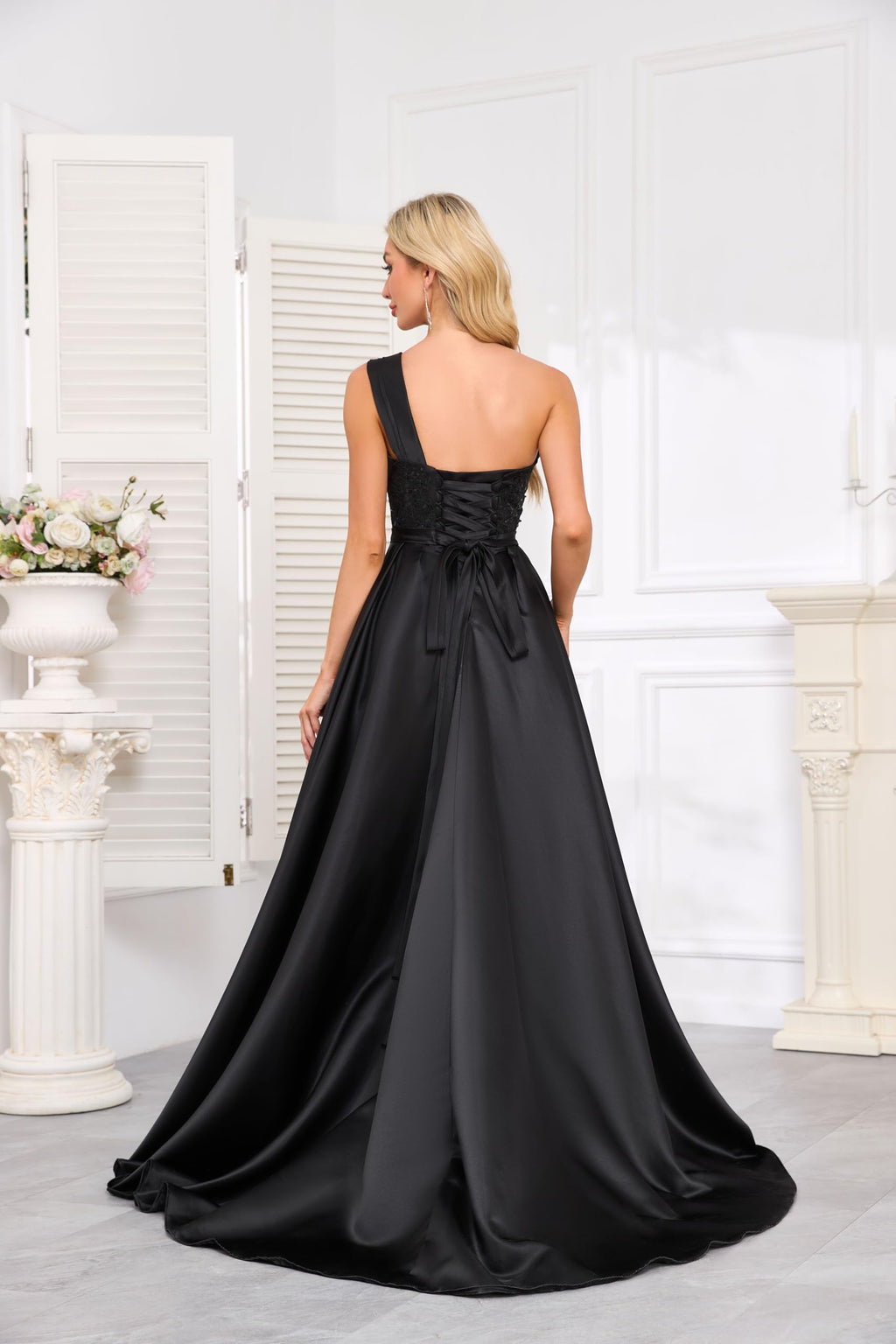 Evening Gown Celebrity Style Dress Formal Floor Length Sleeveless One Shoulder with Ruched Slit