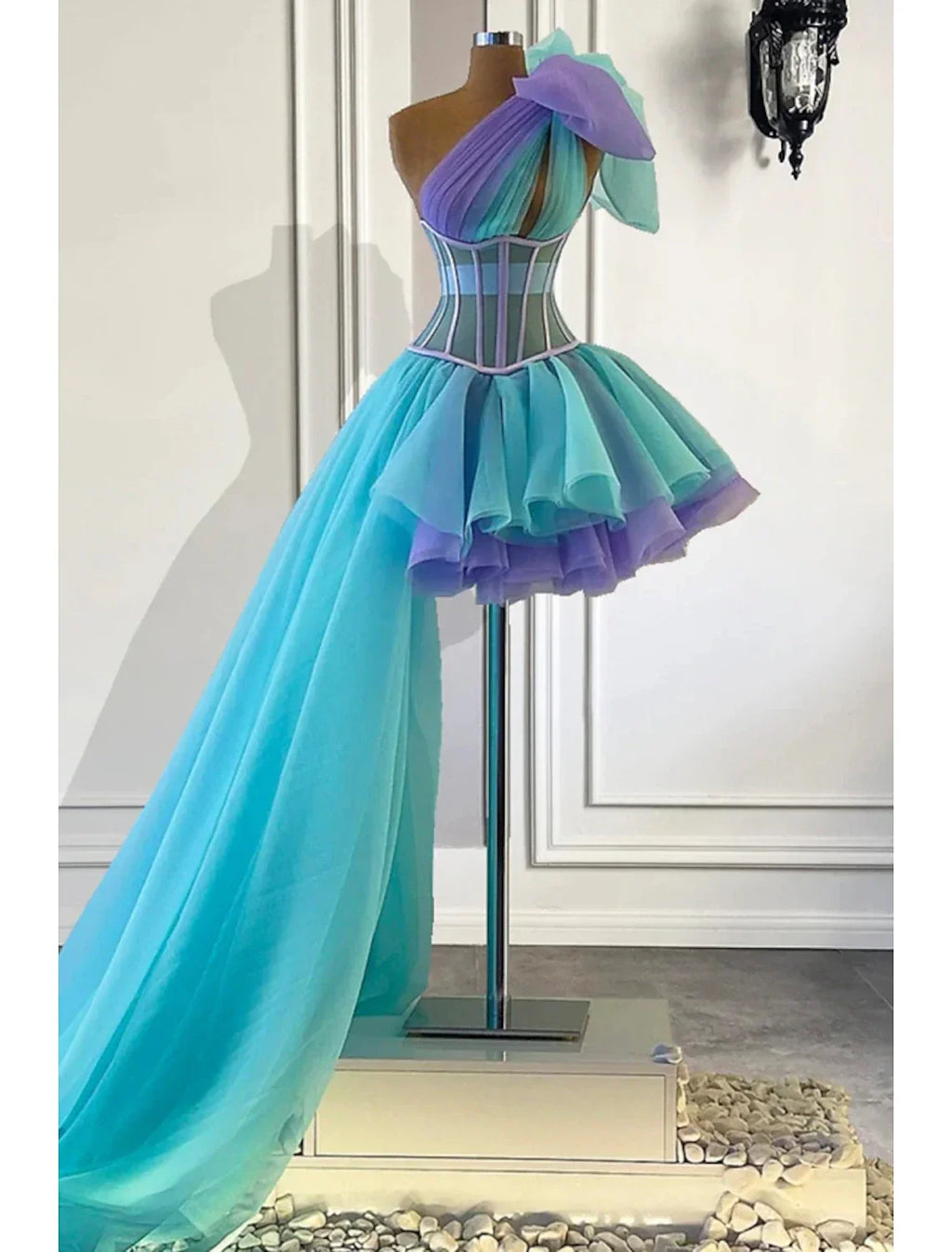 Quinceanera Dresses Corsets Dress Wedding Party Short / Mini Sleeveless One Shoulder with Bow(s) Pleats