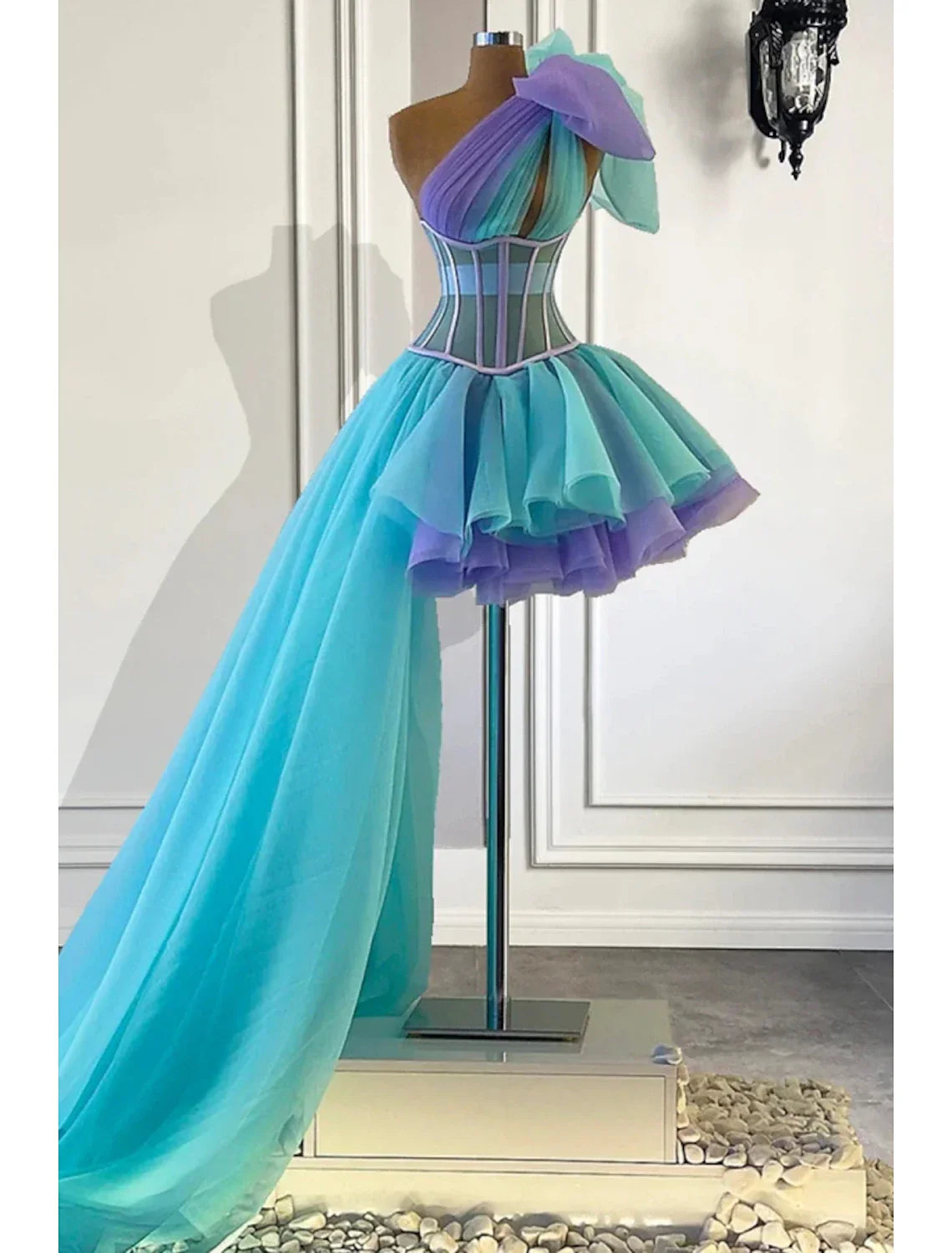 Quinceanera Dresses Corsets Dress Wedding Party Short / Mini Sleeveless One Shoulder with Bow(s) Pleats