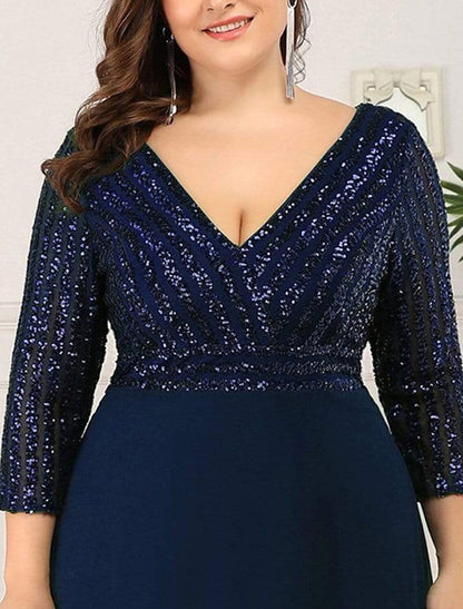Elegant Red A-Line V-Neck Classic-Sleeve Classic-Back Floor-Length Prom Dress