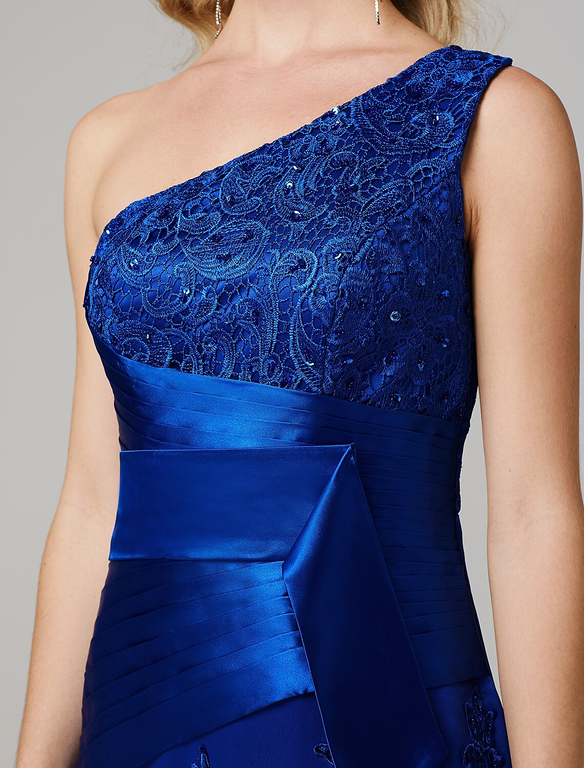 Holiday Floor Length Sleeveless One Shoulder Over