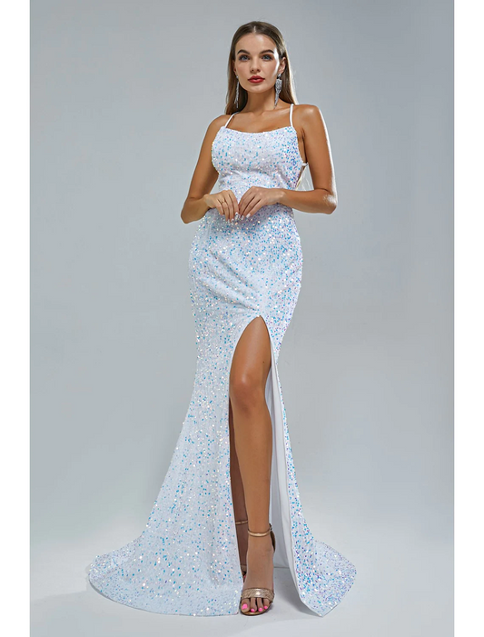 Elegant Red A-Line Classic-Neck Sleeveless Classic-Back Floor-Length Prom Dress
