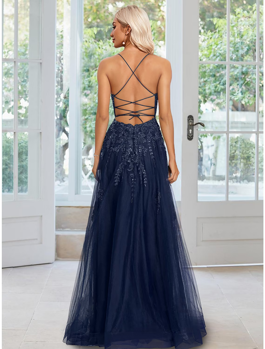 Sheath / Column Evening Gown Floral Dress Formal Floor Length Sleeveless Spaghetti Strap with Appliques