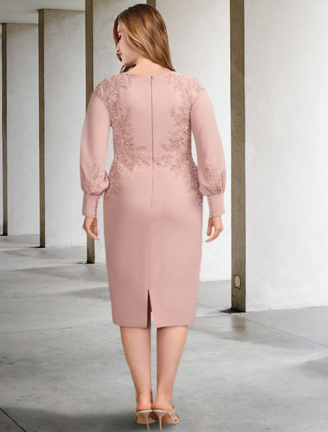 Plus Size Curve Mother of the Bride Dresses Elegant ress Formal Long Sleeve with Appliques