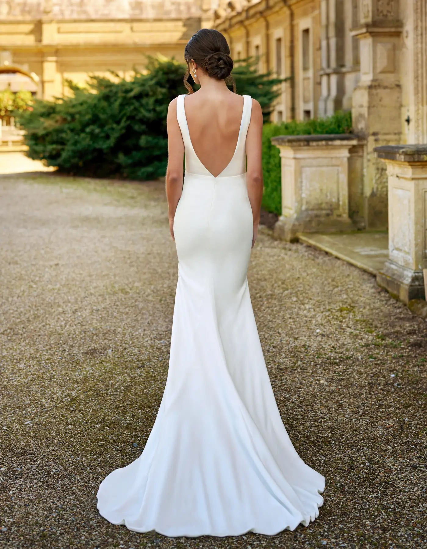 a simple gown with beaded details