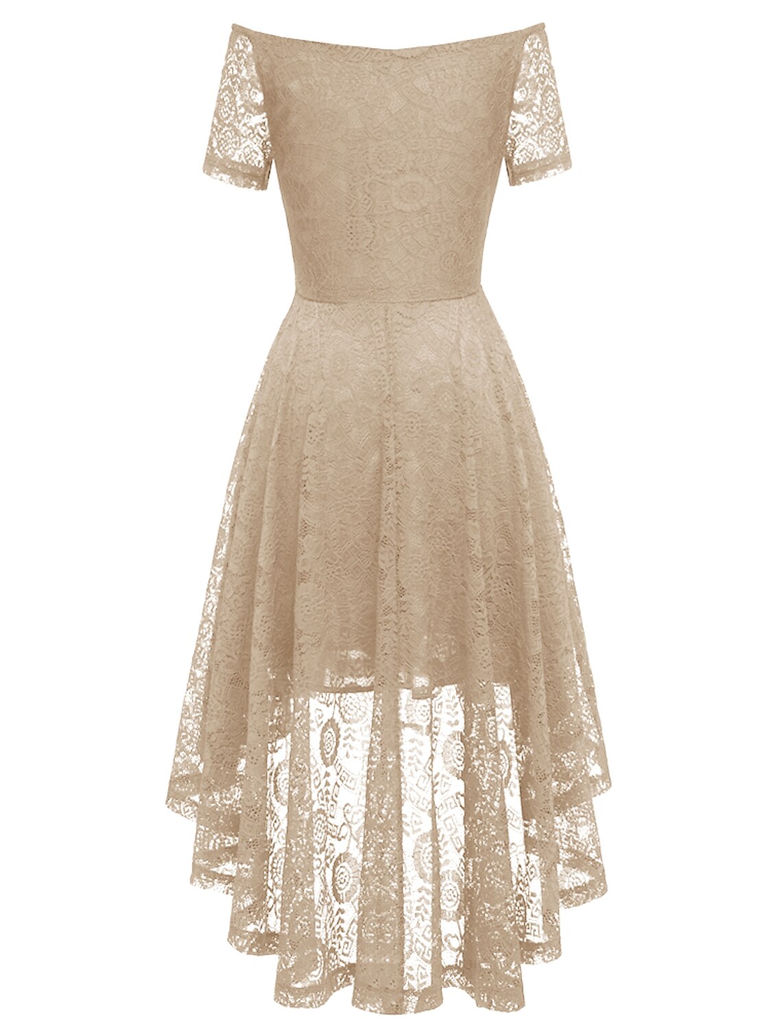 Cocktail Dresses Vintage Dress Graduation Party Wear Knee Length Short Sleeve Off Shoulder with Pleats