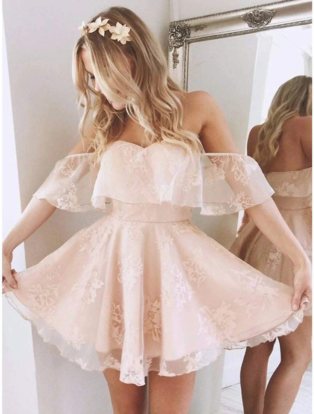 Black Homecoming Dresses Little Dress Dress Holiday Graduation Short / Mini Sleeveless Off Shoulder with Appliques
