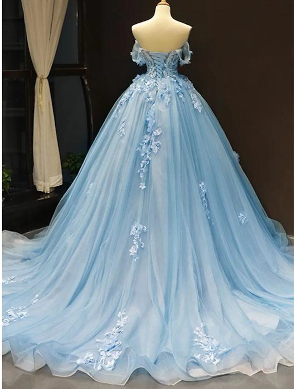 Floral Dress Quinceanera Short Sleeve Sweetheart with Pleats Appliques