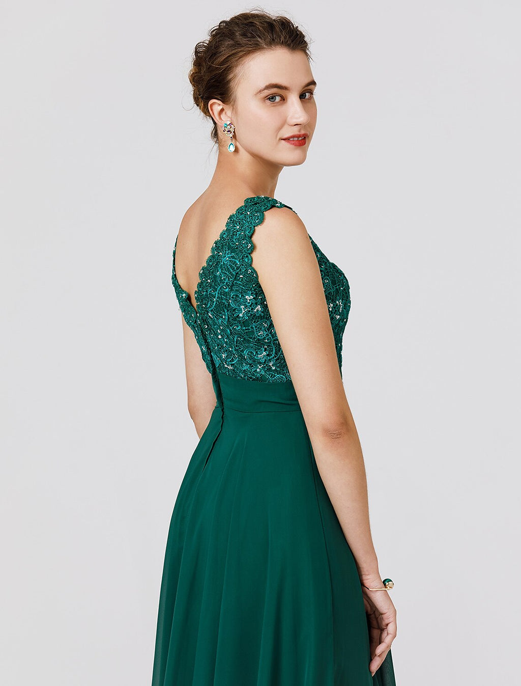Wedding Guest Floor Length Sleeveless V Neck V Back with Sash / Ribbon Beading