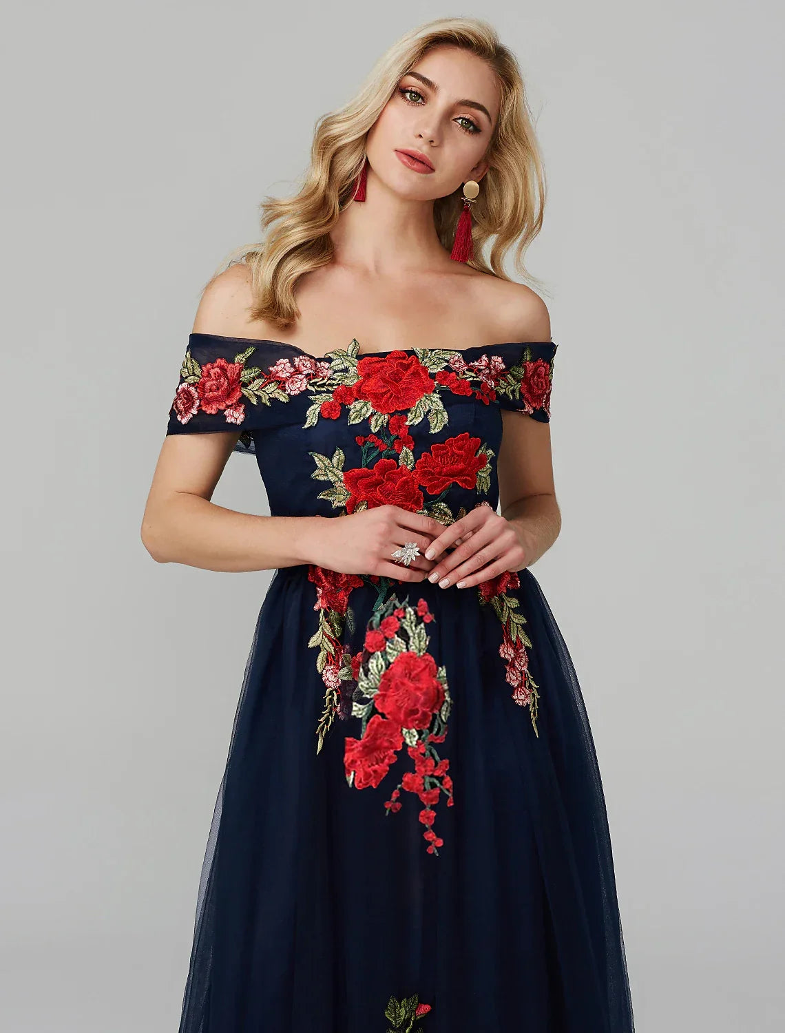 Hot Dress Wedding Guest Asymmetrical Sleeveless Illusion Neck with Appliques