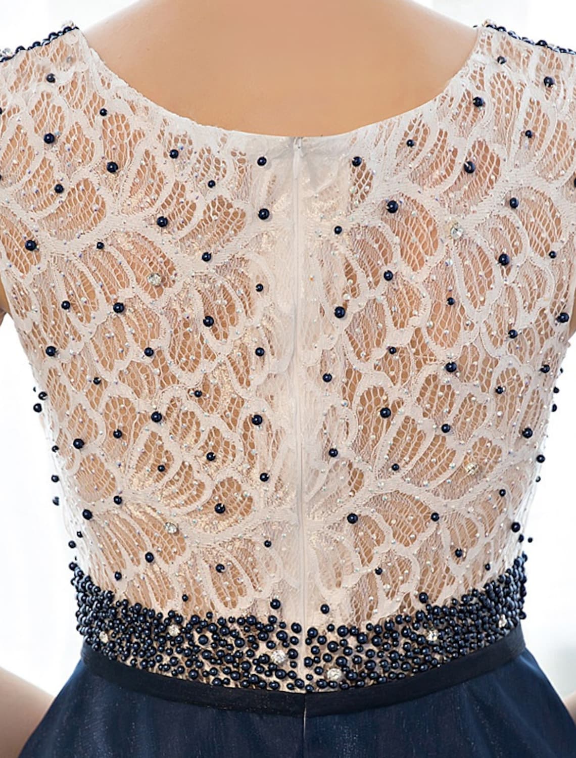 Beaded Prom Formal Evening Dress Sleeveless Floor Length Over Beading