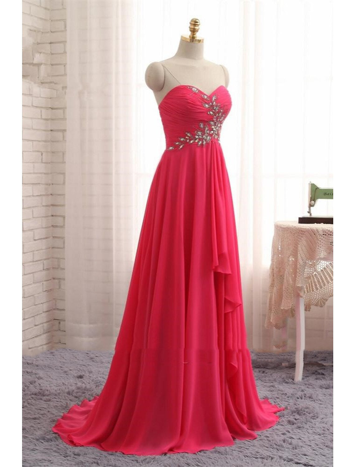 Formal Asymmetrical Sleeveless Strapless Backless with Rhinestone Ruched Ruffles