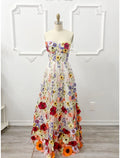 Wedding Guest Dresses Floral Dress Wedding Guest Floor Length Sleeveless Illusion Neck Wednesday Addams Family Backless with Embroidery Appliques