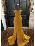 Mermaid / Trumpet Prom Dresses Sexy Dress Formal Sweep / Brush Train Sleeveless Sweetheart Backless with Slit