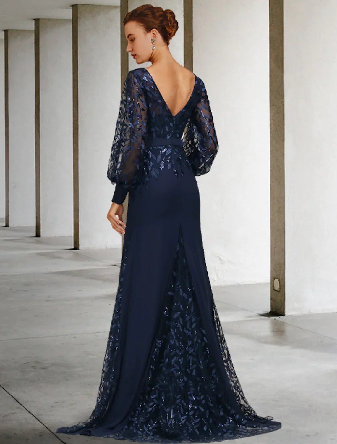 Mother of the Bride Dress Vintage Elegant Long Sleeve with Ruffles