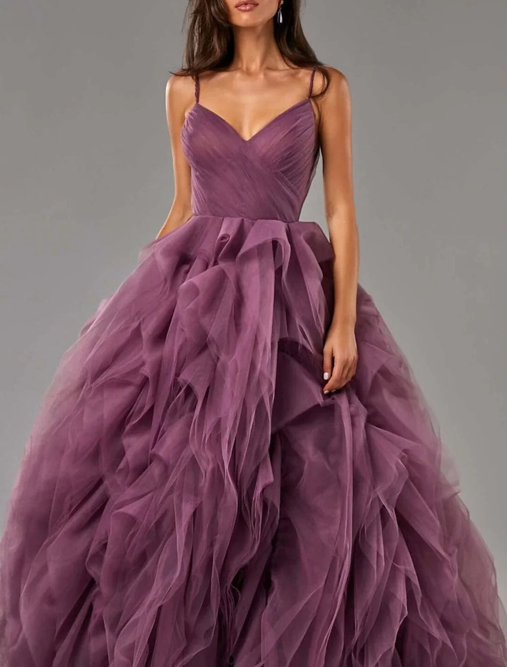 Ball Gown Party Dress Beautiful Back Elegant Prom Formal Evening Dress V Neck Sleeveless Sweep / Brush Train with Ruffles