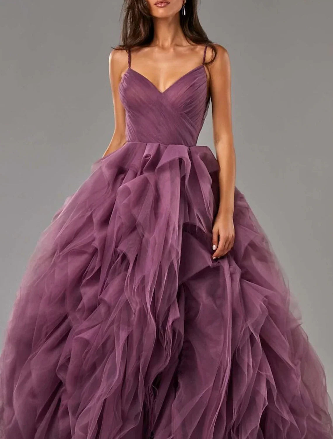 Ball Gown Party Dress Beautiful Back Elegant Prom Formal Evening Dress V Neck Sleeveless Sweep / Brush Train with Ruffles