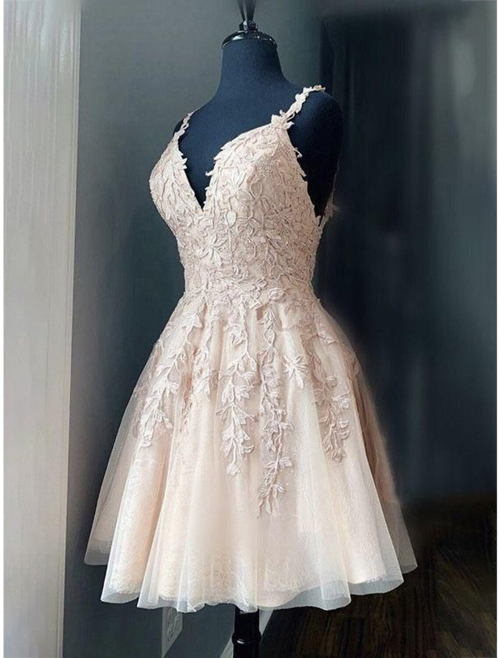 Homecoming Dresses Backless Dress Graduation Birthday Short / Mini Sleeveless Spaghetti Strap with Appliques