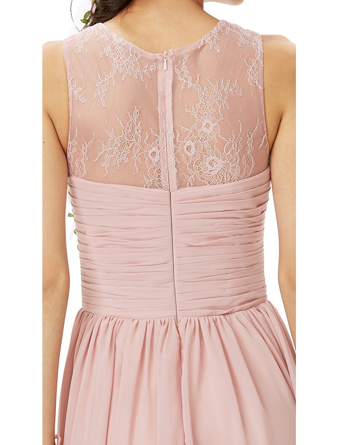 Bridesmaid Dress Sleeveless Floor Length Pleats