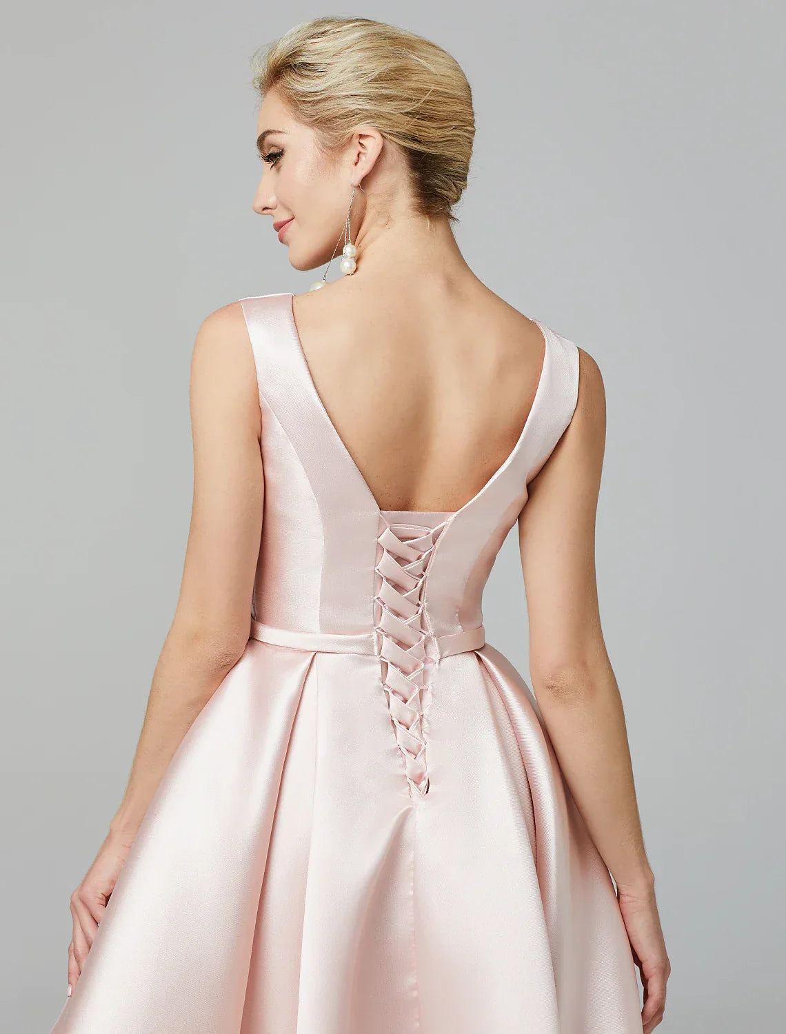 Homecoming Knee Length Sleeveless V Wire with Bow(s) Pleats