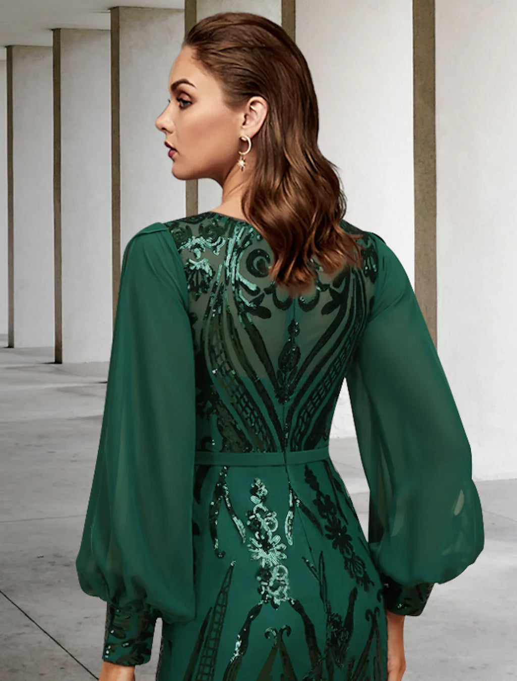Mother of the Bride Dress Wedding Elegant Long Sleeve with Appliques