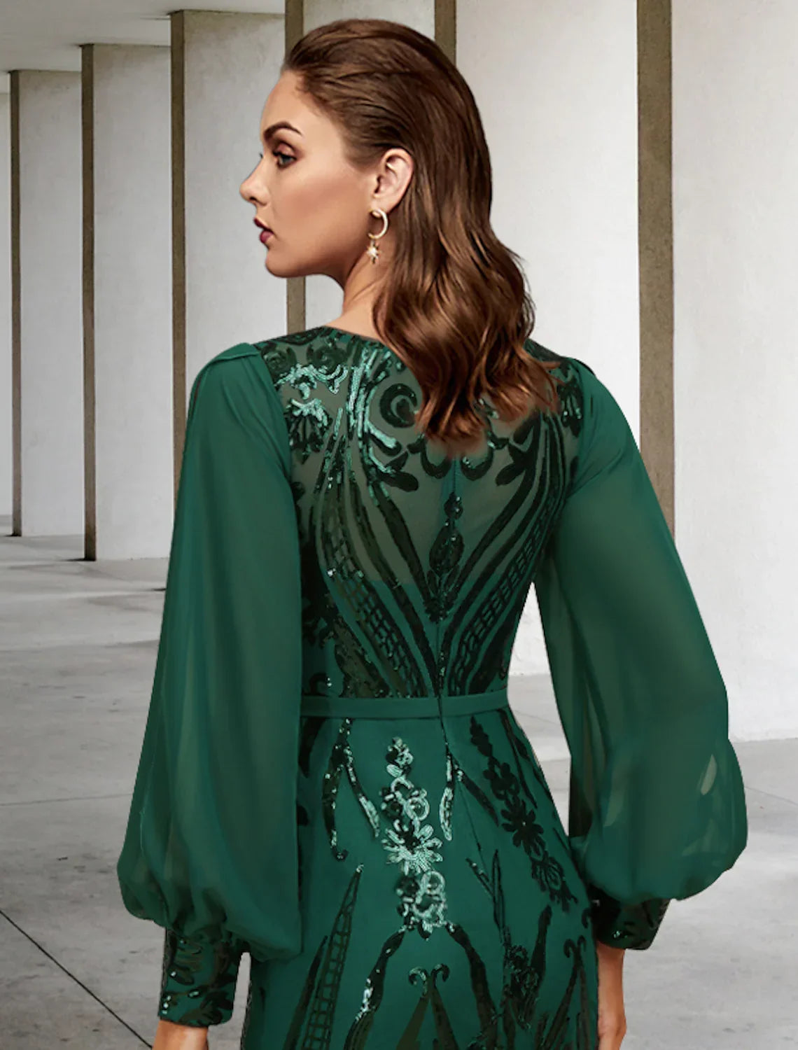 Mother of the Bride Dress Wedding Elegant Long Sleeve with Appliques