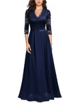 Mother of the Bride or Groom Dresses Floral 2/3 Sleeves Long Dress Formal Dress Wedding Guests Dresses