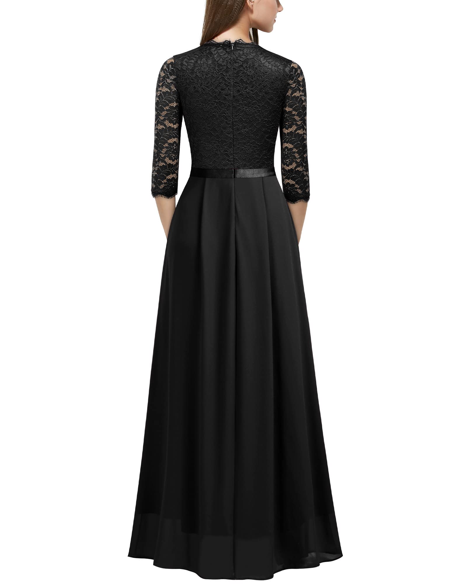 Mother of the Bride or Groom Dresses Floral 2/3 Sleeves Long Dress Formal Dress Wedding Guests Dresses