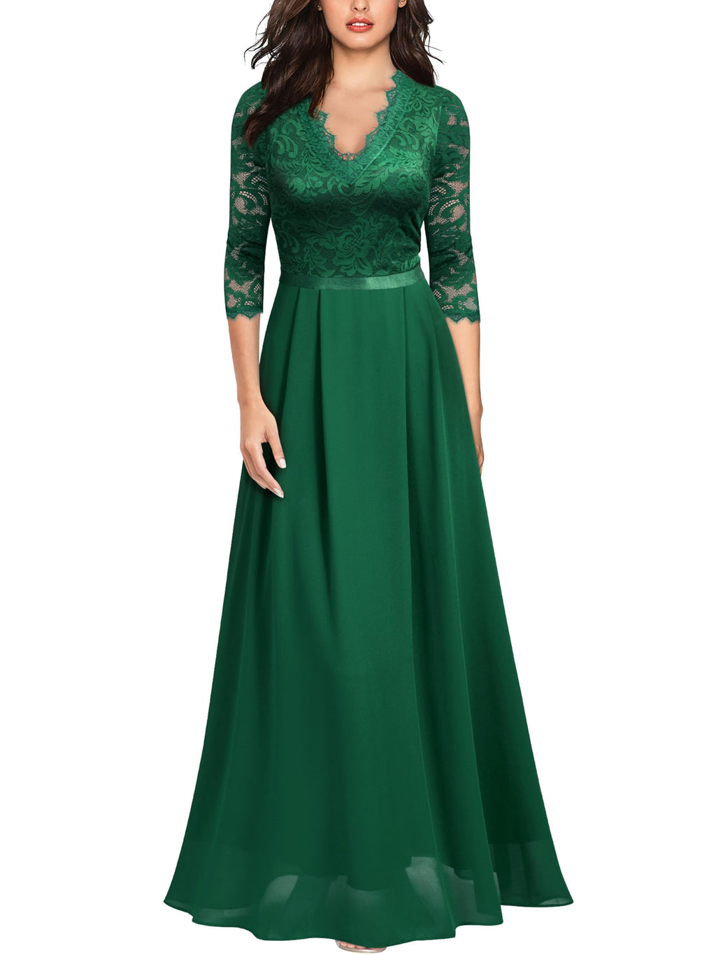 Mother of the Bride or Groom Dresses Floral 2/3 Sleeves Long Dress Formal Dress Wedding Guests Dresses