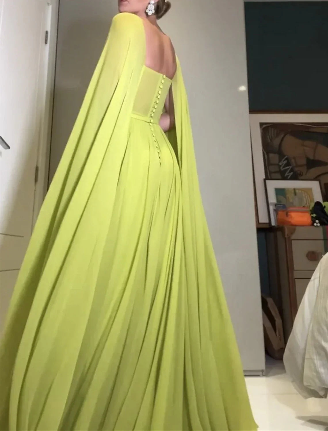 Evening Gown Elegant Dress Formal Wedding Guest Floor Length Sleeveless Strapless Capes with Ruched
