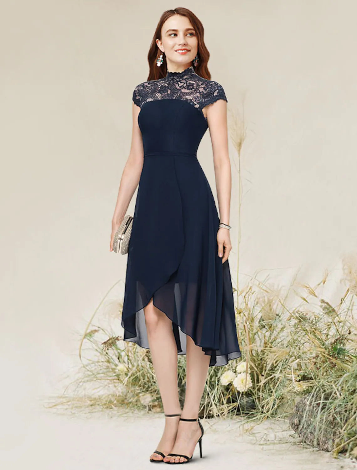 Cocktail Dresses Homecoming Asymmetrical Sleeveless Neck