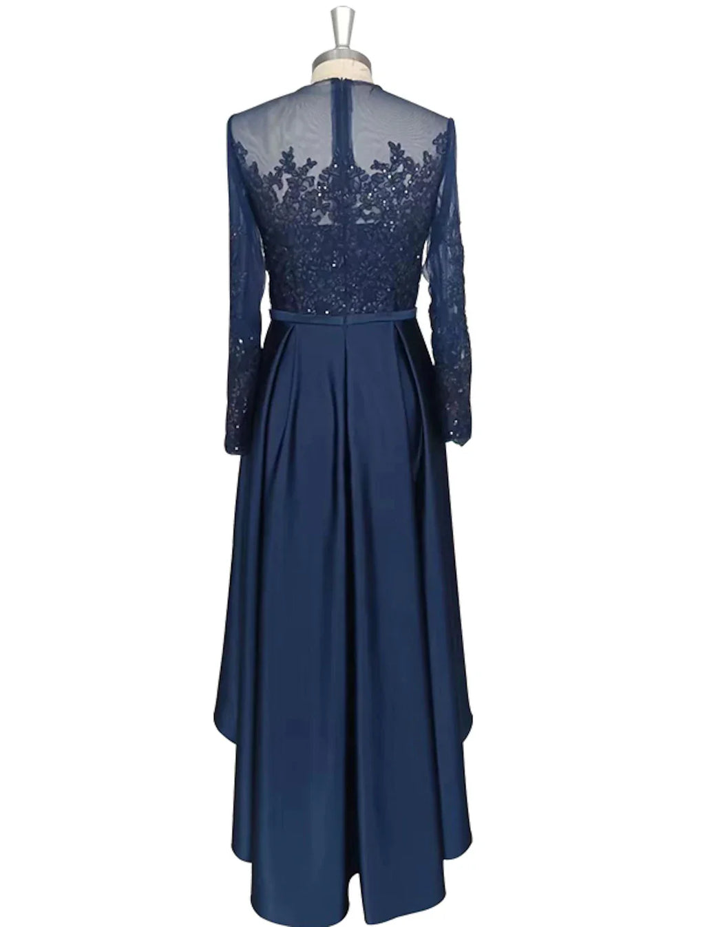 Cocktail Dresses Elegant Dress Party Wear Wedding Party Asymmetrical Long Sleeve Jewel Neck with Crystals Appliques