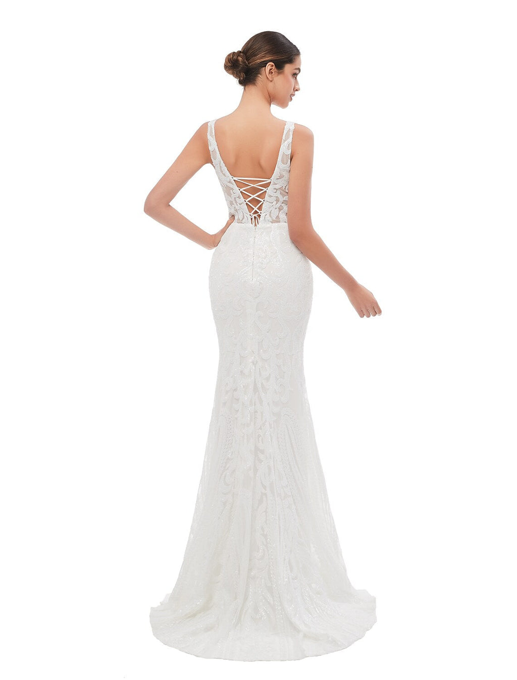 Evening Gown Celebrity Style Dress Engagement Sleeveless V Neck with Embroider