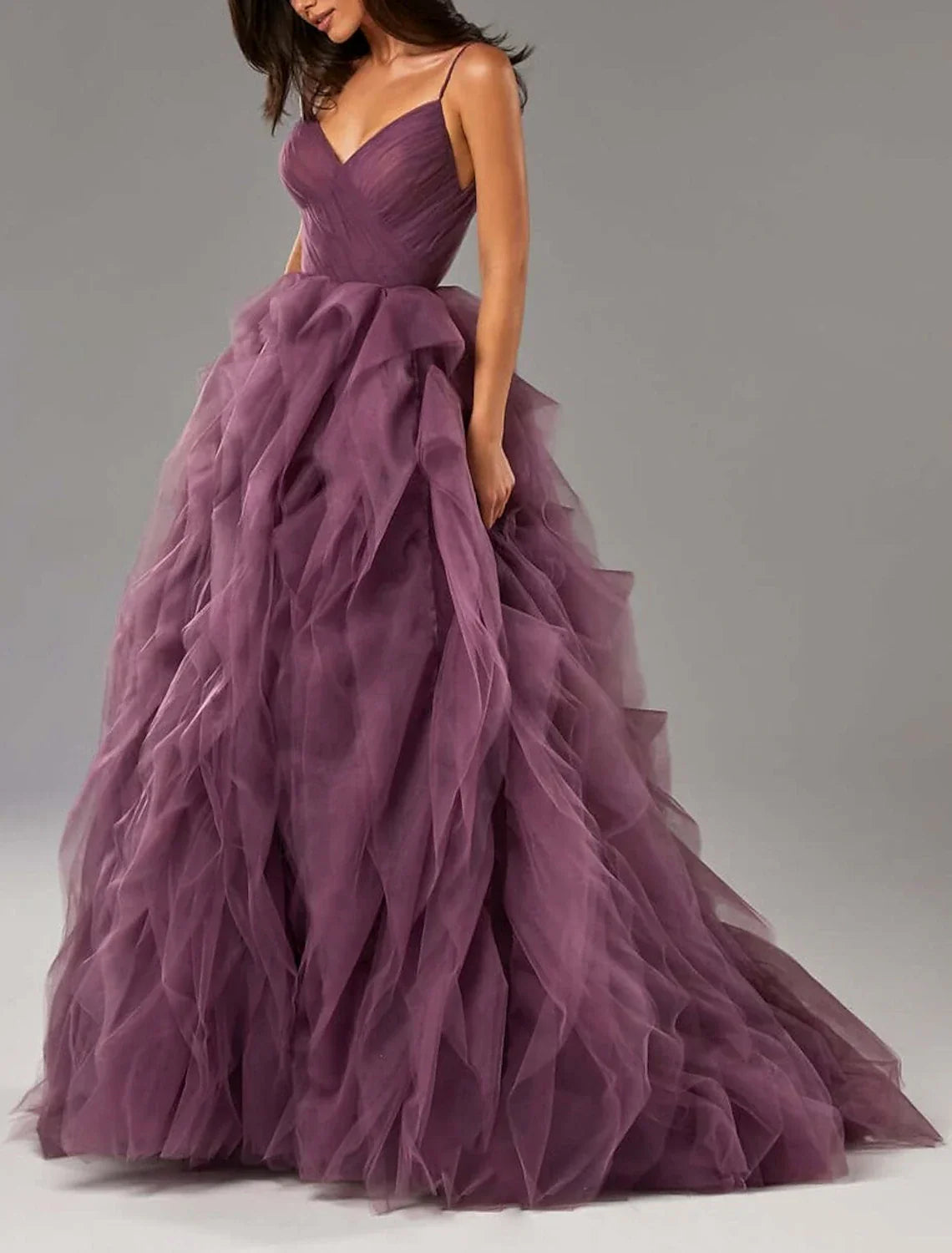 Ball Gown Party Dress Beautiful Back Elegant Prom Formal Evening Dress V Neck Sleeveless Sweep / Brush Train with Ruffles