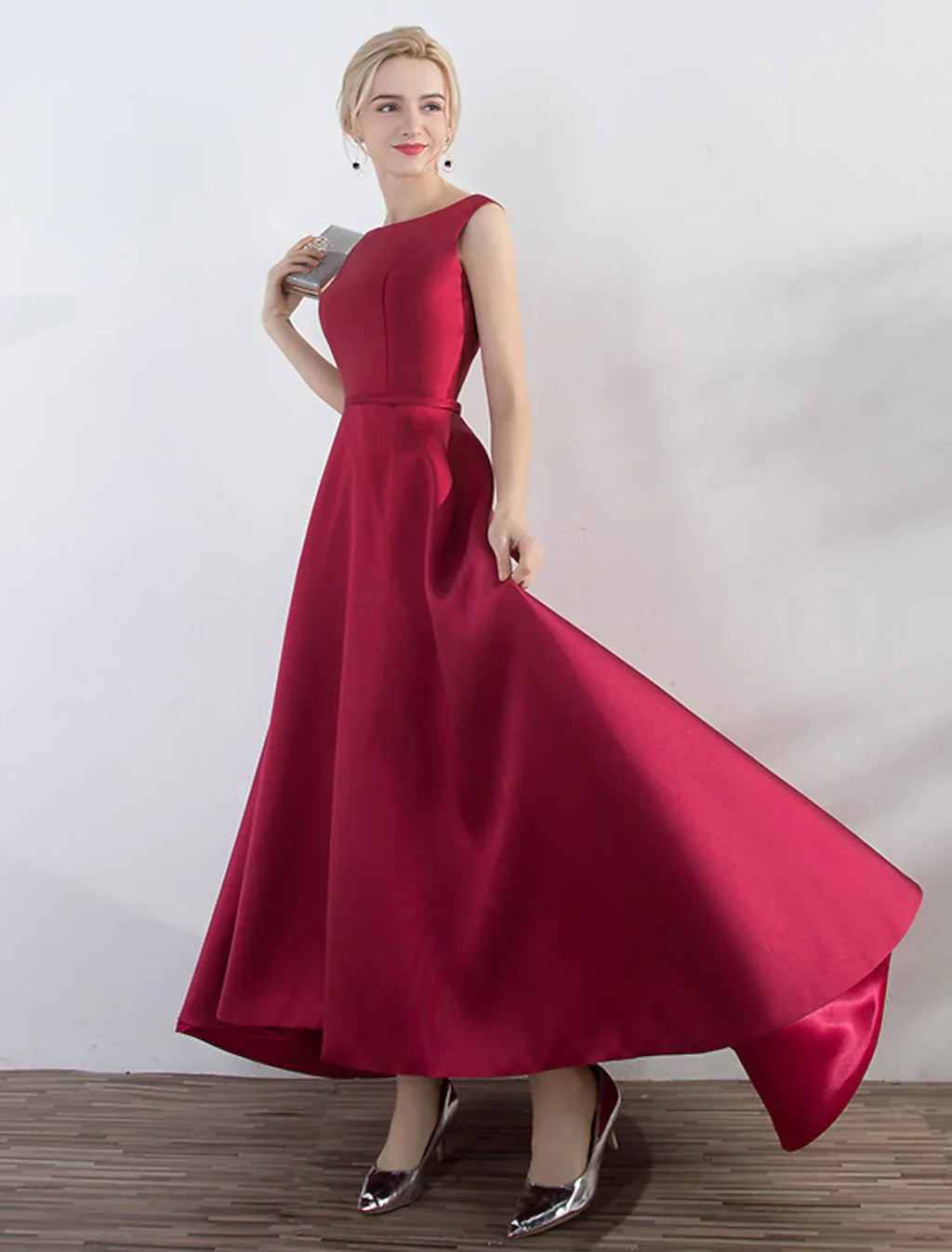 Evening Gown Elegant Minimalist Dress Party Wear Wedding Guest Asymmetrical Sleeveless with Sleek