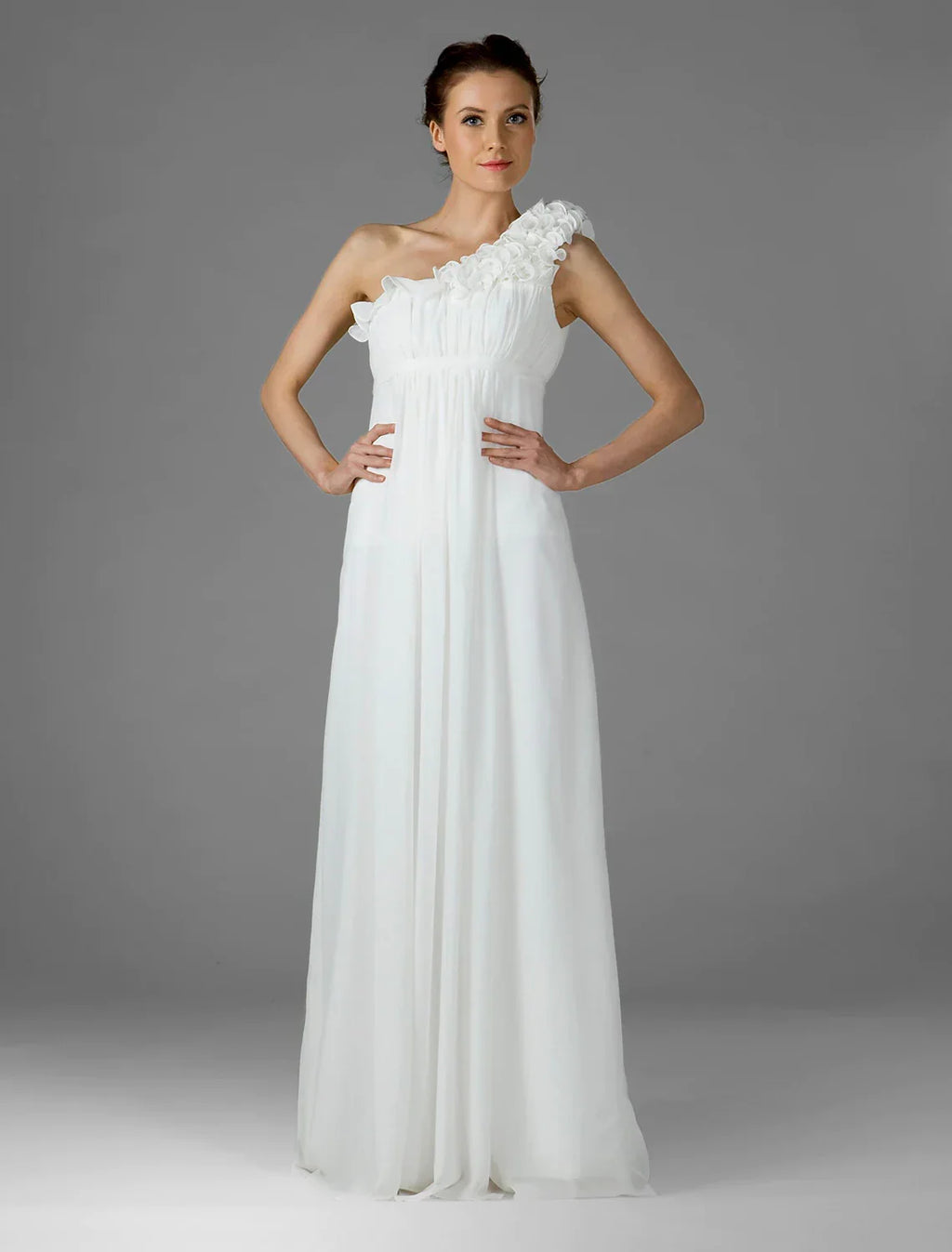 Bridesmaid Dress One Shoulder Sleeveless Elegant Floor Length