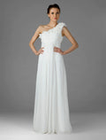 Bridesmaid Dress One Shoulder Sleeveless Elegant Floor Length